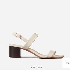 Everlane The Double-Strap Block Heel Sandal White